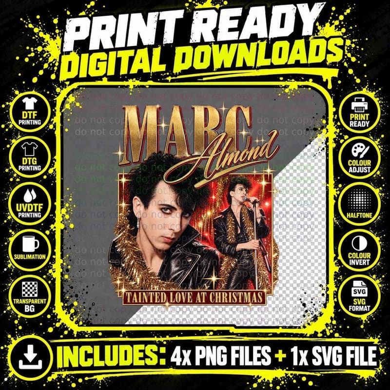 Marc Almond Tainted Love at Christmas 80s Synth Pop Png SVG Digital Bundle