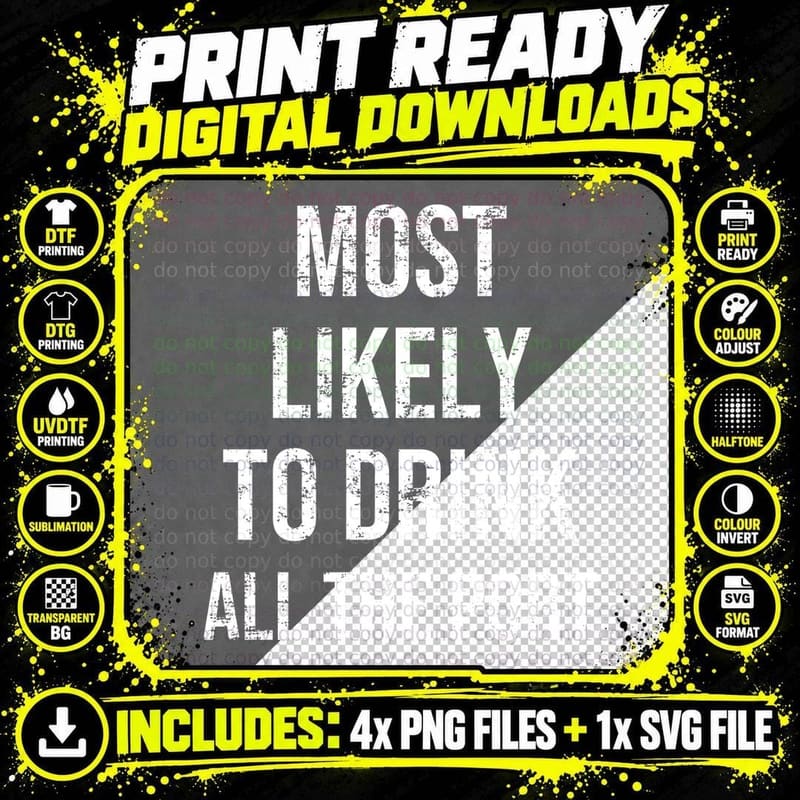 Most Likely To Drink All the Port Christmas T-Shirt Png SVG Digital Bundle