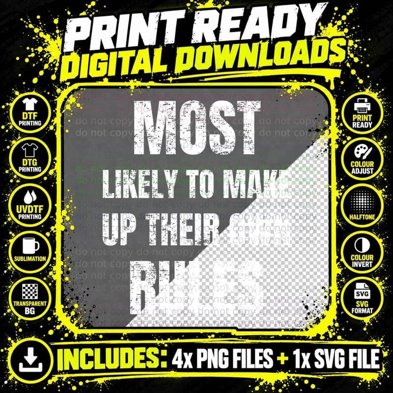 Most Likely To Make up Their Own Rules Christmas T-Shirt Png SVG Digital Bundle