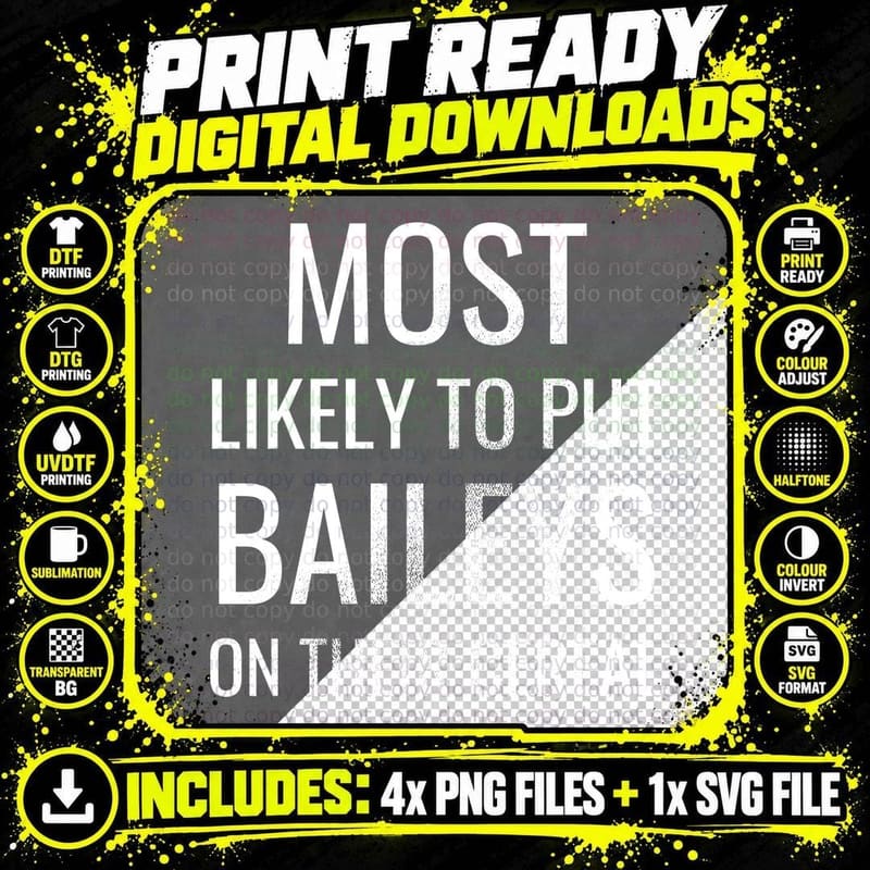 Most Likely To Put Irish Cream on Their Cereal Christmas Png SVG Digital Bundle