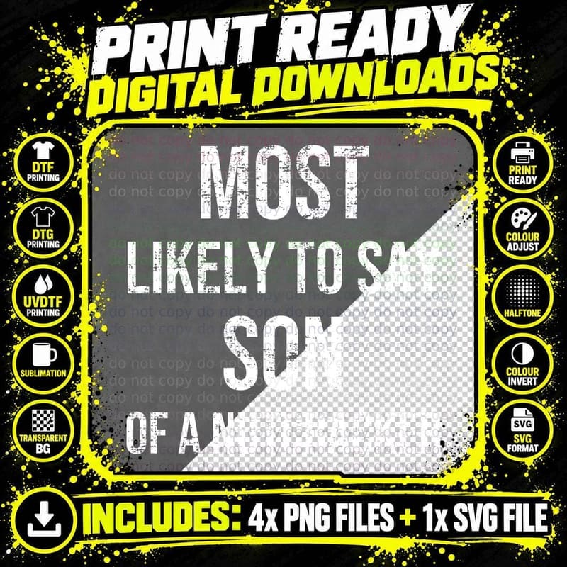 Most Likely To Say Son of a Nutcracker Christmas T-Shirt Png SVG Digital Bundle