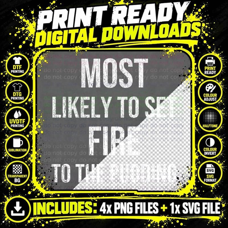 Most Likely To Set Fire To the Pudding Christmas T-Shirt Png SVG Digital Bundle