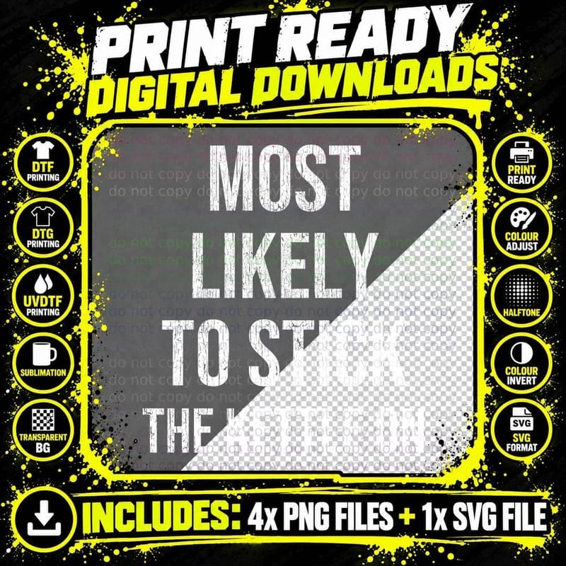 Most Likely To Stick the Kettle on Christmas T-Shirt Png SVG Digital Bundle