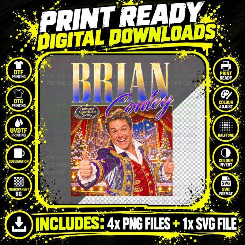 Brian Conley Pantomime TV Comedian Christmas Retro Png SVG Digital Bundle