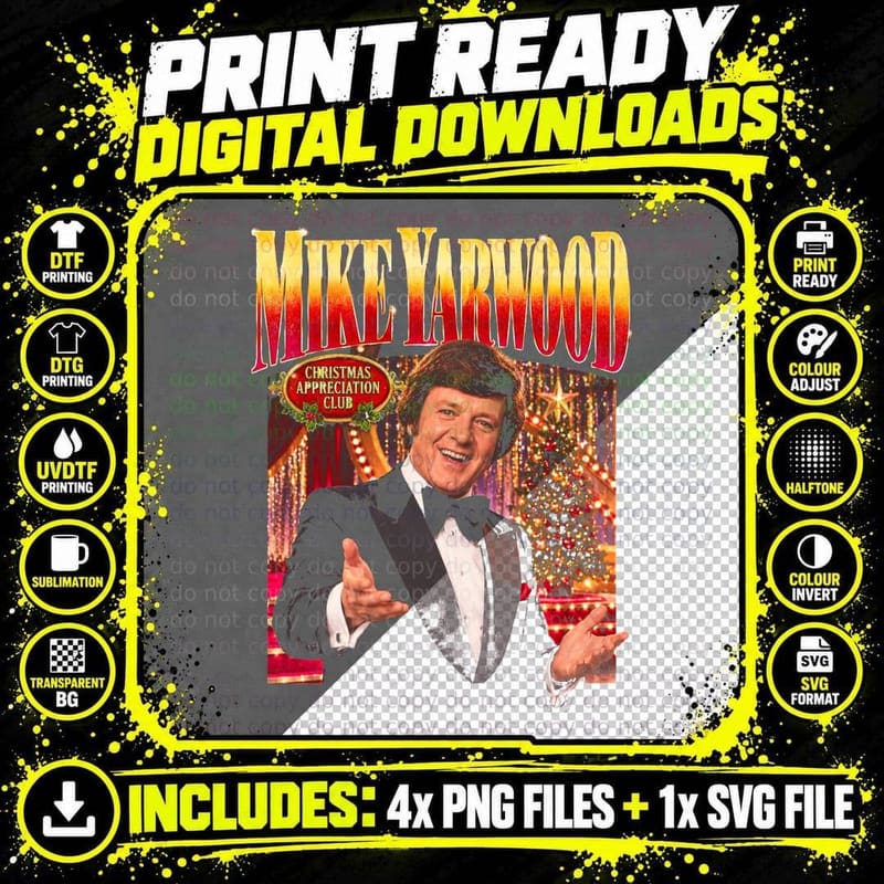 Mike Yarwood British Impressionist Christmas Retro Png SVG Digital Bundle