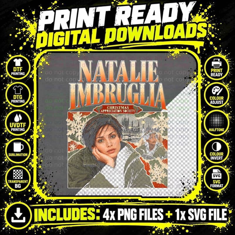 Natalie Imbruglia 90s Pop Singer Christmas Retro Png SVG Digital Bundle