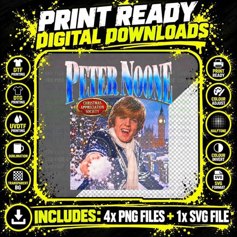 Peter Noone Hermans Hermits 60s Pop Christmas Retro Png SVG Digital Bundle