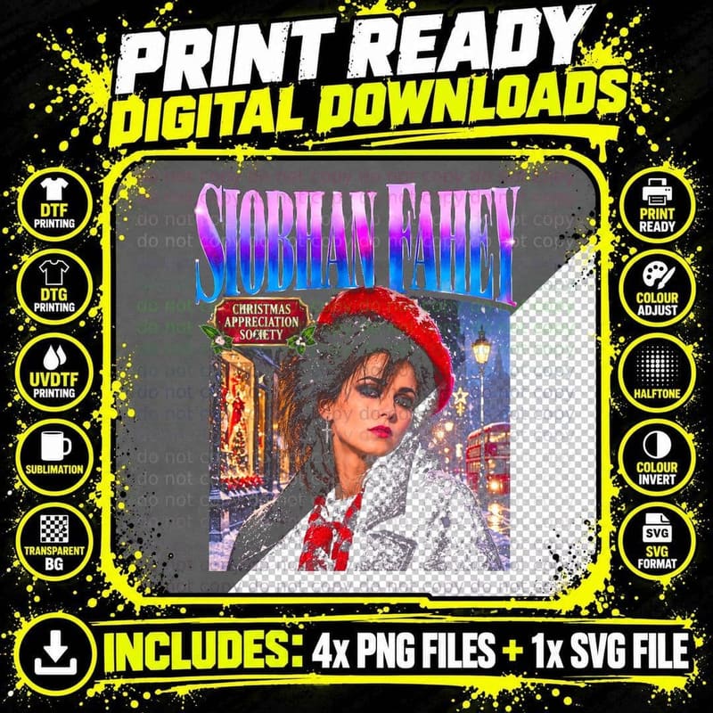 Siobhan Fahey Bananarama 80s Pop Christmas Retro Png SVG Digital Bundle