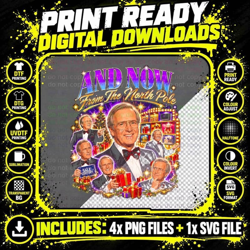 Nicholas Parsons Just a Minute Christmas Retro Radio Png SVG Digital Bundle