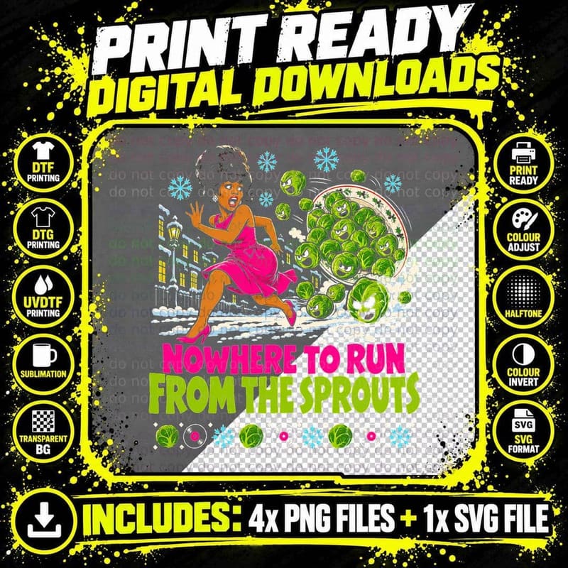 Martha Reeves and the Vandellas Retro Christmas Sprouts Png SVG Digital Bundle