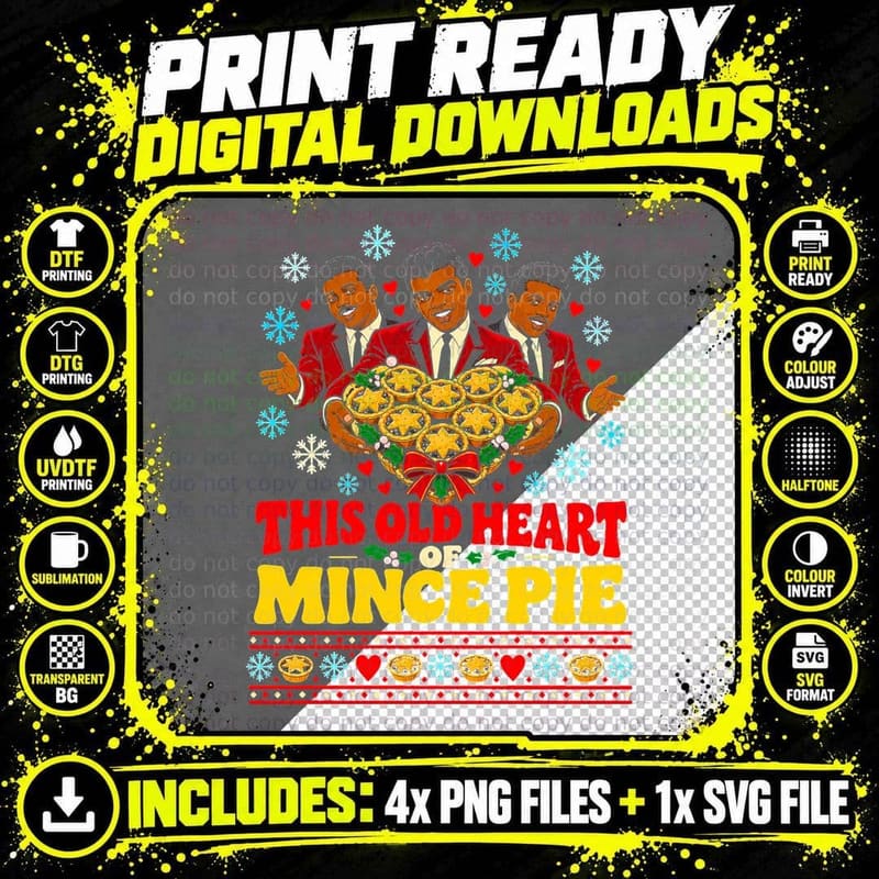 The Isley Brothers Retro Soul Christmas Mince Pie Png SVG Digital Bundle