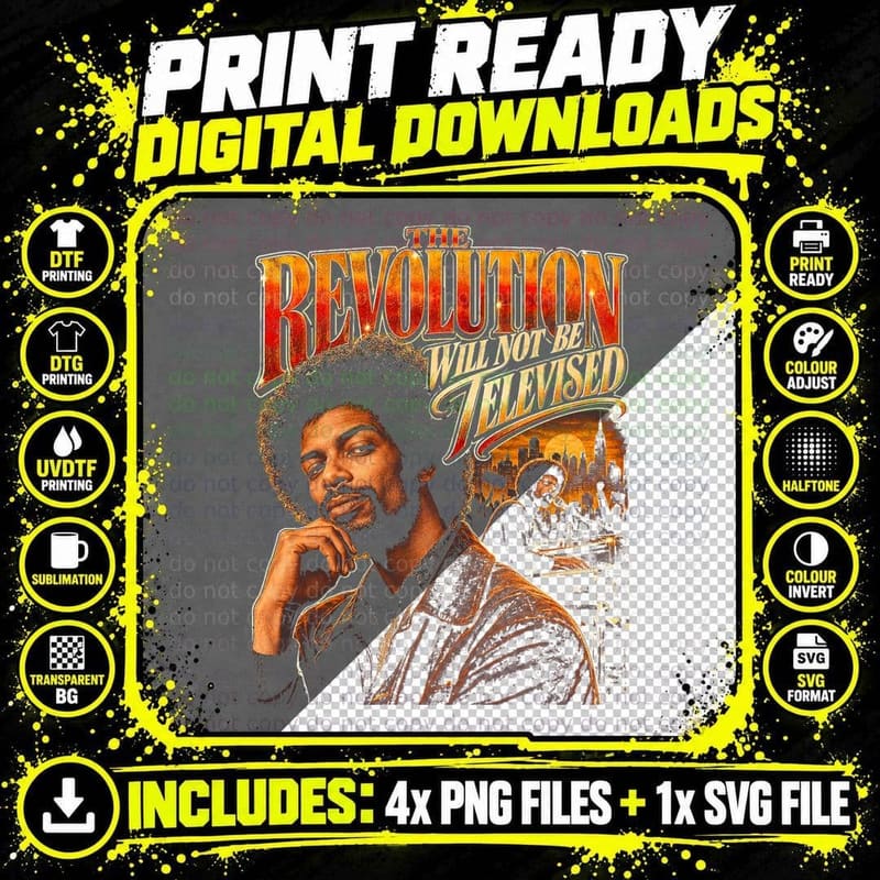 Gil Scott-Heron Vintage The Revolution Soul Jazz Music Png SVG Digital Bundle