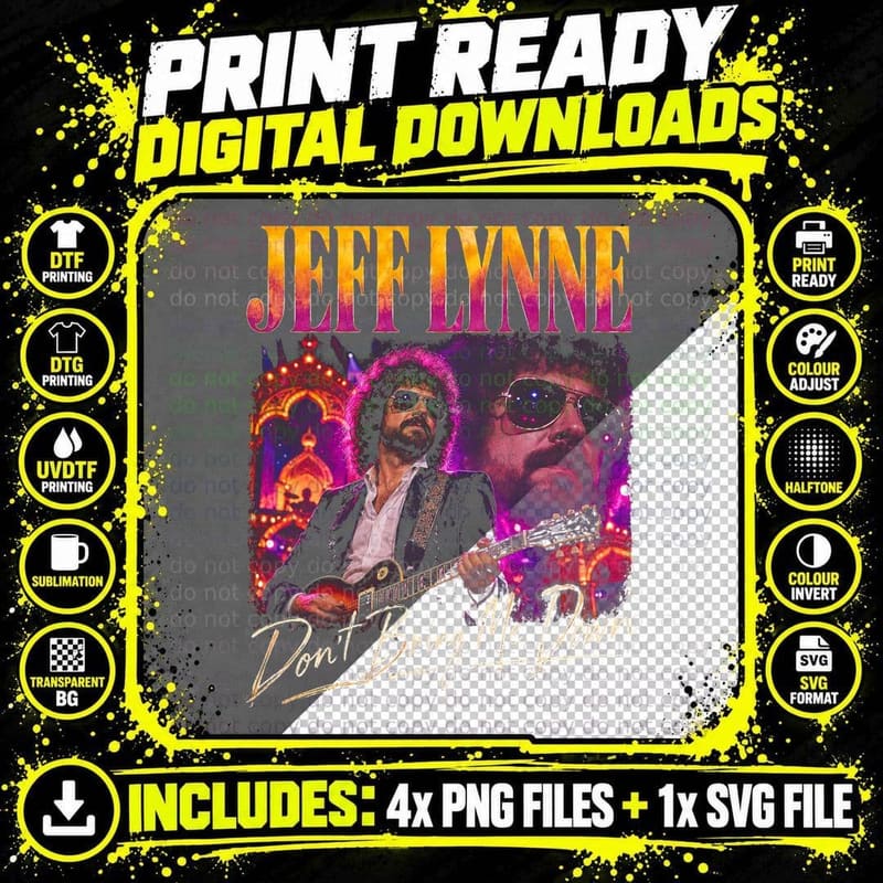 Jeff Lynne Dont Bring Me Down Vintage 70s Rock Retro Png SVG Digital Bundle