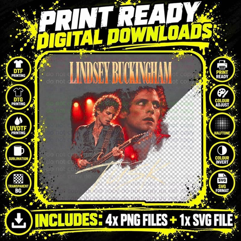 Lindsey Buckingham Tusk Vintage 70s Rock Retro Music Png SVG Digital Bundle