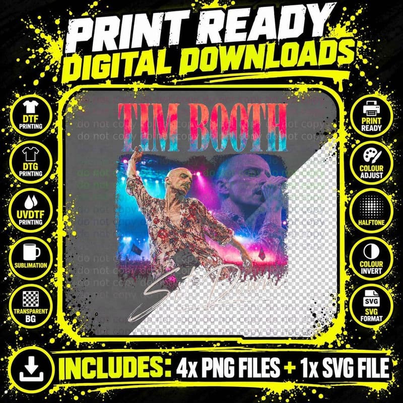 Tim Booth Sit Down Vintage 90s Indie Rock Retro Music Png SVG Digital Bundle