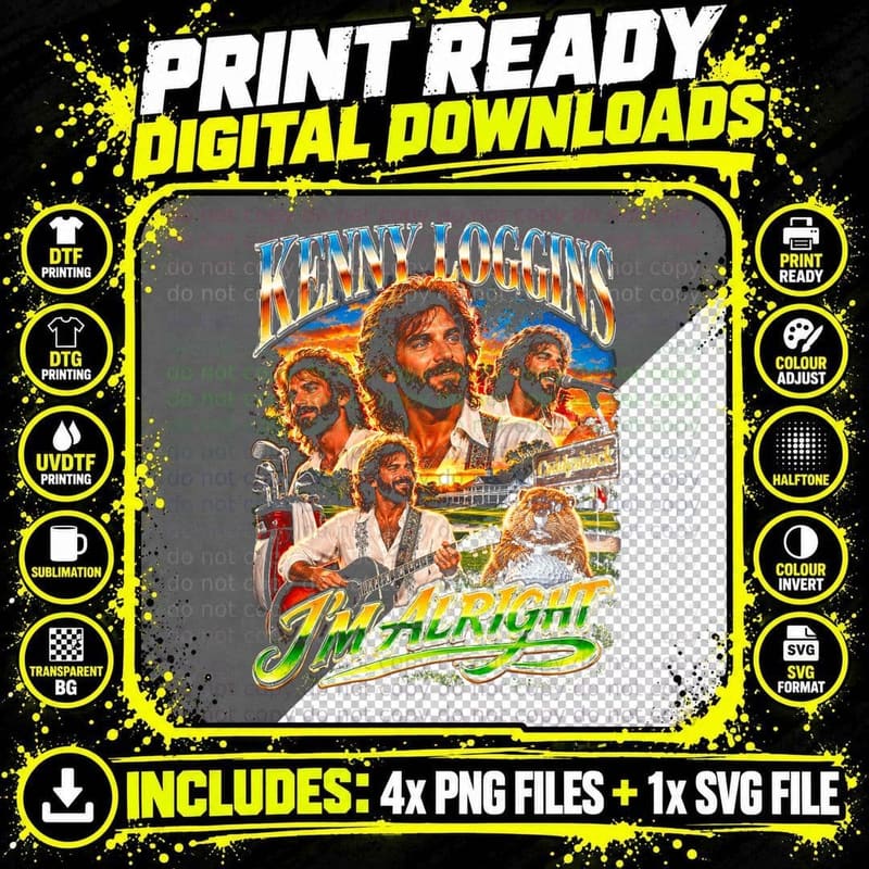 Kenny Loggins Caddyshack Retro 80s Soft Rock Singer Fan Png SVG Digital Bundle