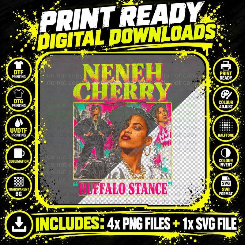 Neneh Cherry Buffalo Stance Retro 80s Pop Fan Gift Png SVG Digital Bundle