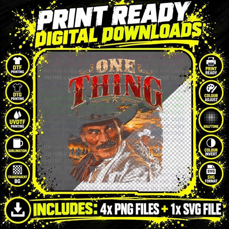 Jack Palance One Thing Vintage Western Cowboy Film Retro Png SVG Digital Bundle
