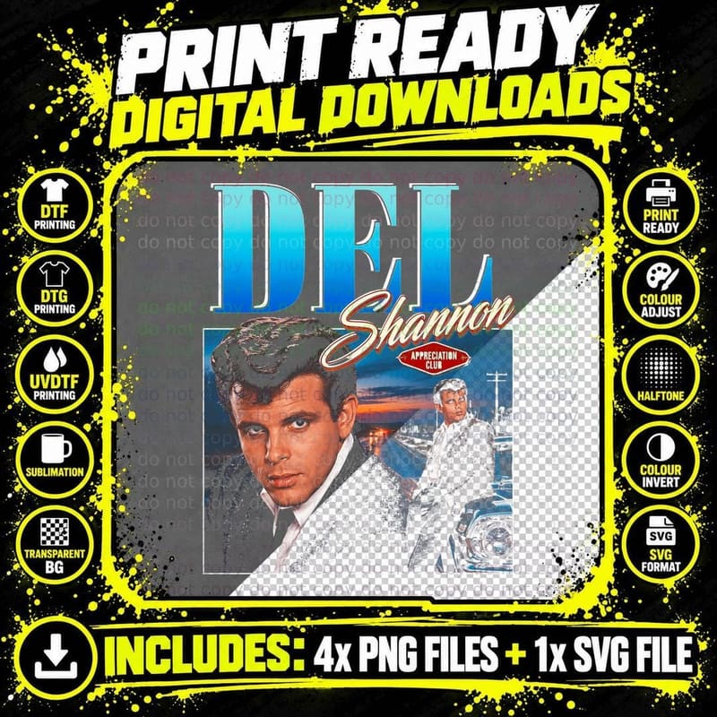 Del Shannon Runaway Vintage 60s Rock and Roll Fan Png SVG Digital Bundle