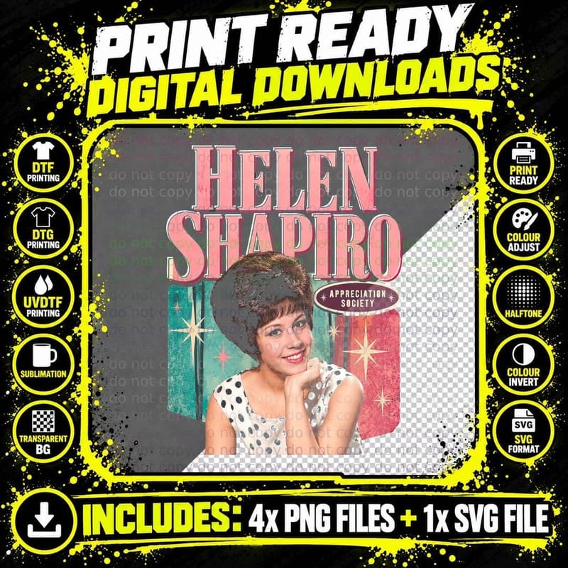 Helen Shapiro Appreciation Society Vintage 1960s Pop Png SVG Digital Bundle