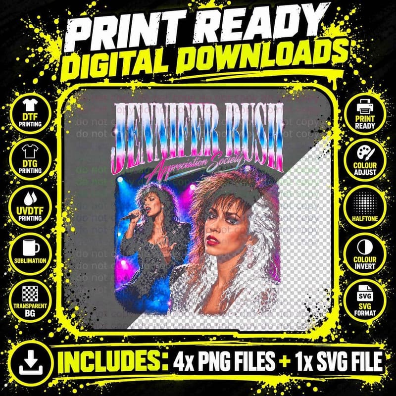 Jennifer Rush Power of Love Retro 80s Pop Appreciation Png SVG Digital Bundle