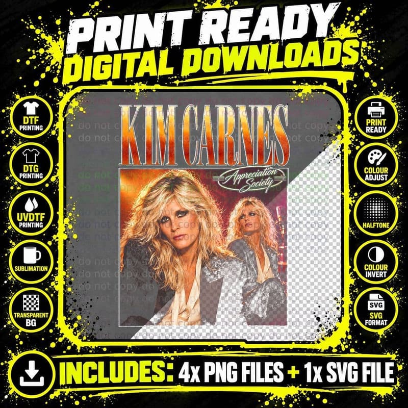 Kim Carnes Bette Davis Eyes Retro 80s Pop Appreciation Png SVG Digital Bundle