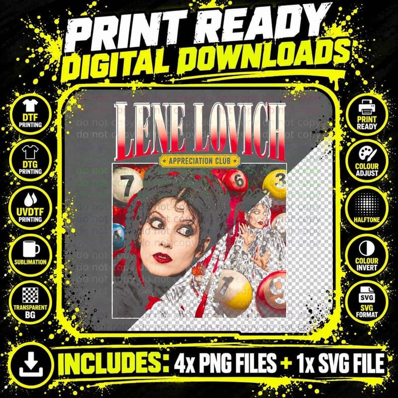 Lene Lovich Lucky Number New Wave Retro 70s Fan Halftone Png SVG Digital Bundle