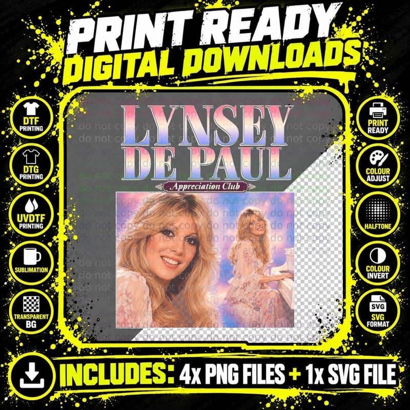 Lynsey de Paul Retro 70s British Pop Singer Appreciation Png SVG Digital Bundle