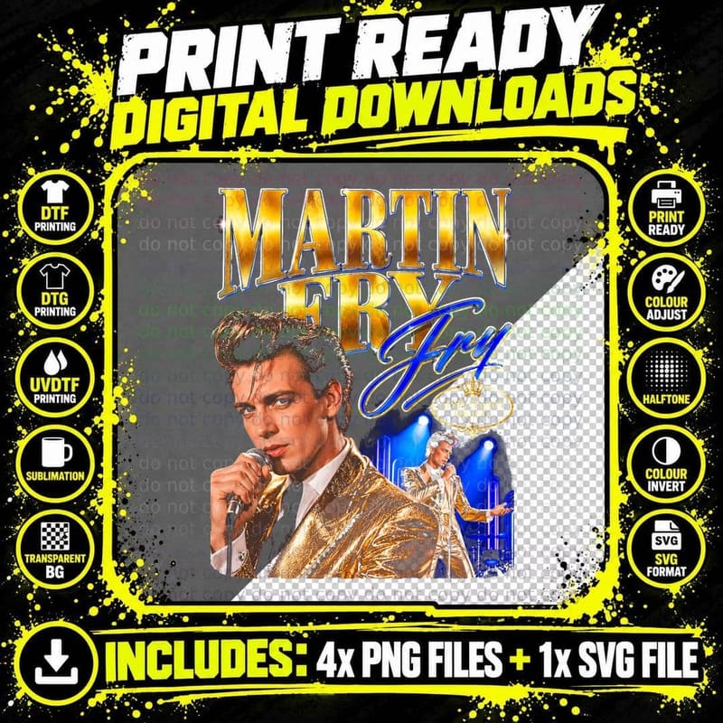 Martin Fry ABC Look of Love Retro 80s New Wave Fan Png SVG Digital Bundle