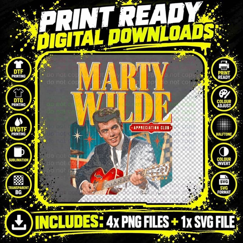 Marty Wilde Appreciation Club Vintage British Rock and Png SVG Digital Bundle