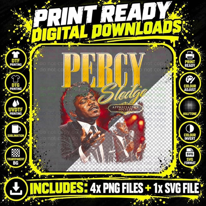 Percy Sledge Appreciation Society Vintage Southern Soul Png SVG Digital Bundle