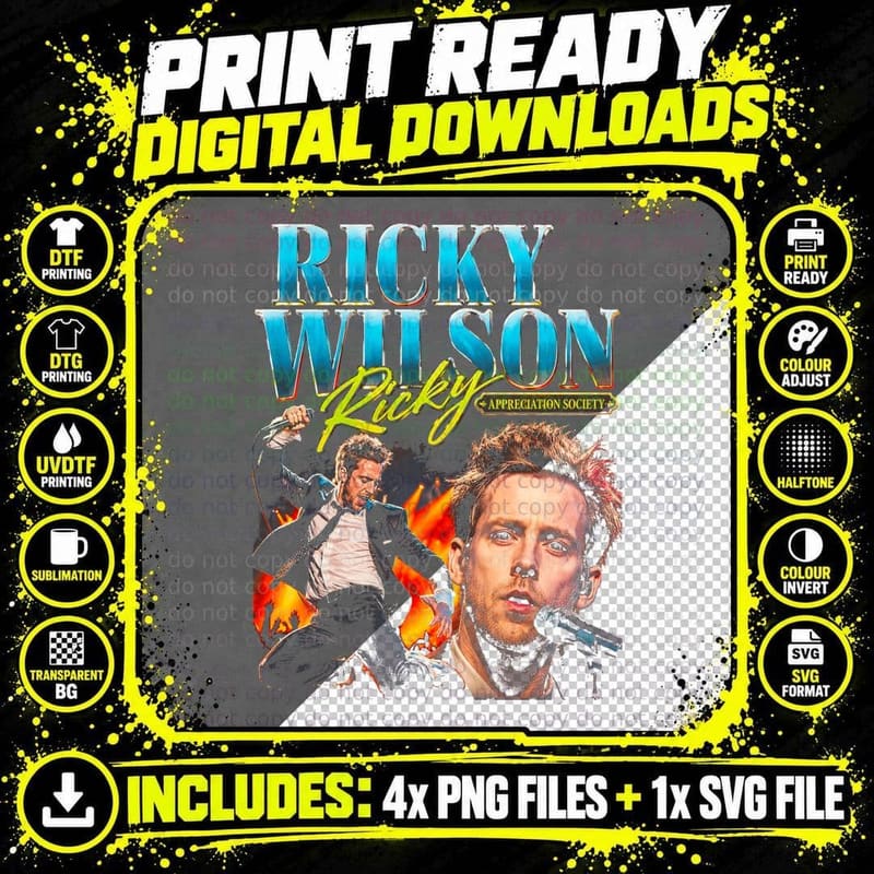 Ricky Wilson Kaiser Chiefs Ruby Indie Rock Appreciation Png SVG Digital Bundle