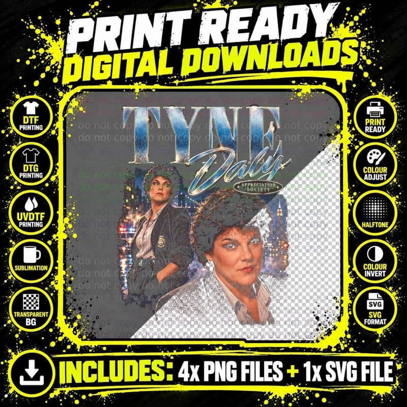 Tyne Daly Cagney & Lacey Retro Detective TV Appreciation Png SVG Digital Bundle