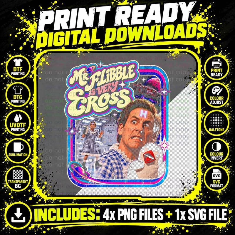 Red Dwarf Mr Flibble Is Very Cross Vintage Sci Fi Fan Png SVG Digital Bundle