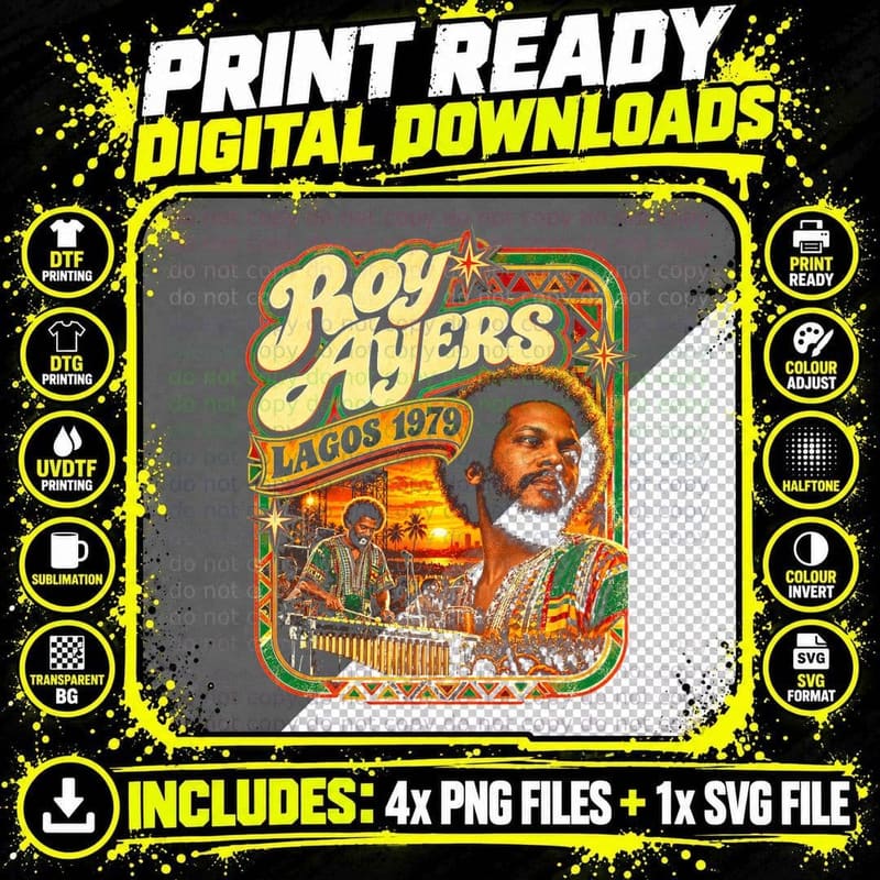 Roy Ayers Lagos 1979 Afrobeat Jazz Funk Vintage Concert Png SVG Digital Bundle