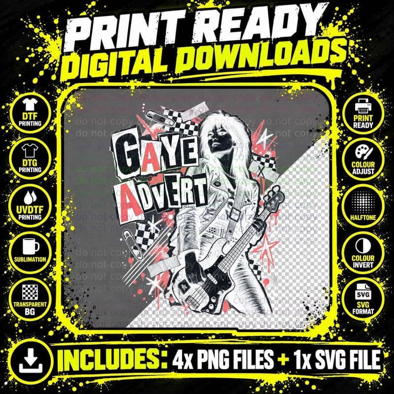 Gaye Advert The Adverts Punk Rock Vintage Ransom Note Png SVG Digital Bundle