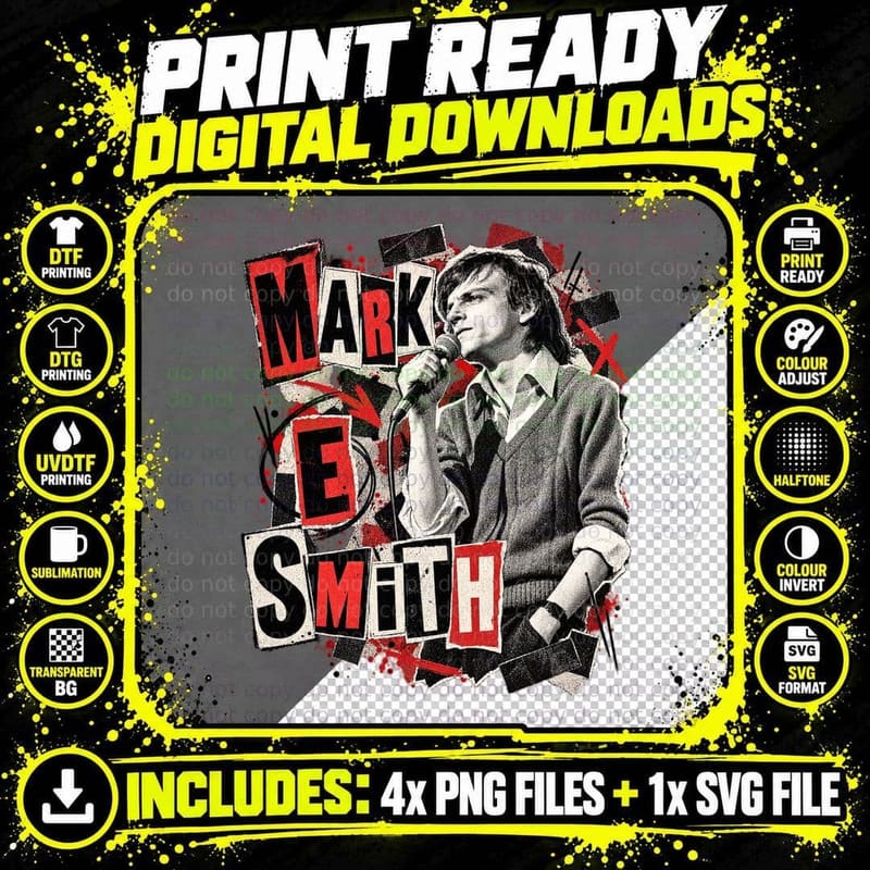 Mark E Smith The Fall Punk Zine Retro Post Punk Music Png SVG Digital Bundle