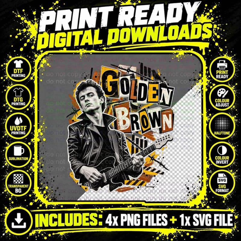 Stranglers Hugh Cornwell Golden Brown Vintage Punk Png SVG Digital Bundle
