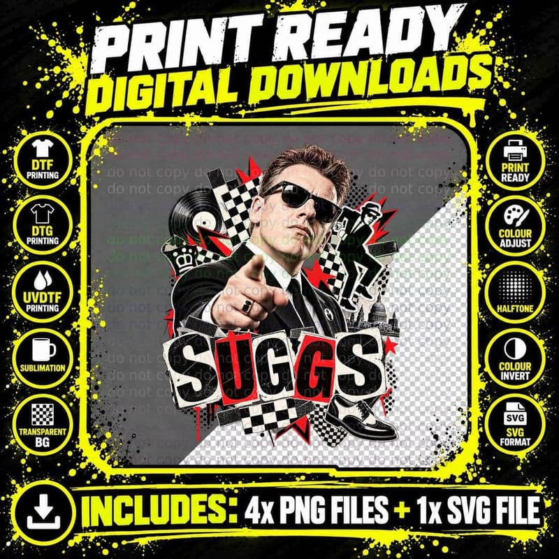 Suggs Madness Ska Two Tone 1981 House Of Fun Nutty Boys Png SVG Digital Bundle