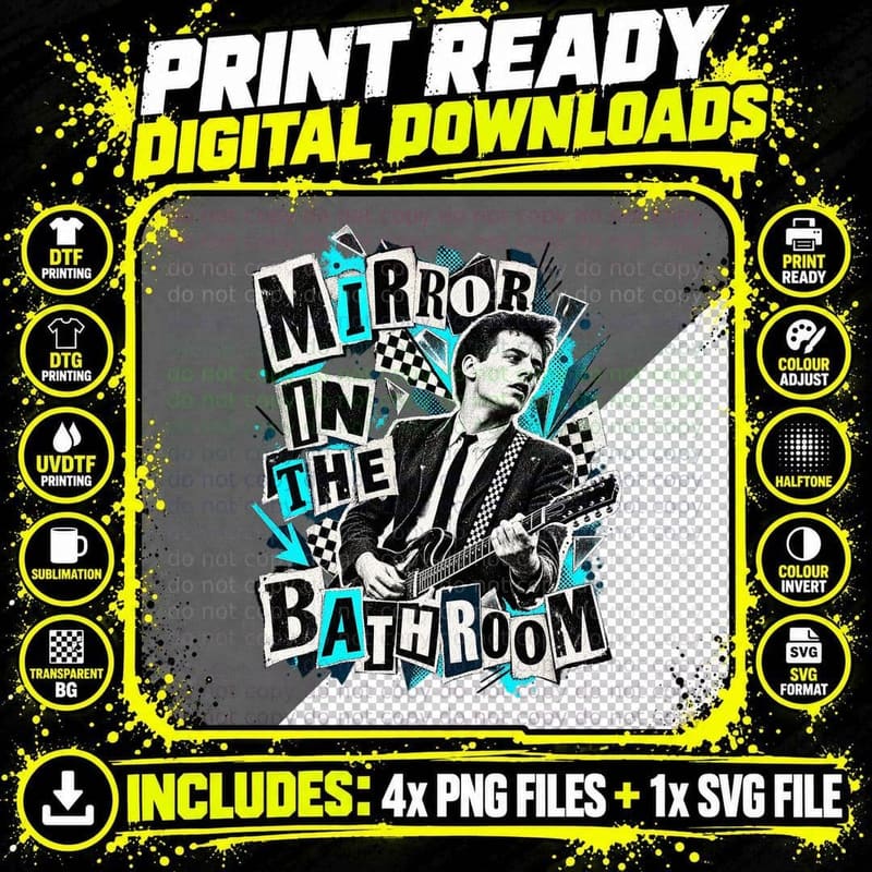 The Beat Dave Wakeling Mirror In The Bathroom Ska Punk Png SVG Digital Bundle
