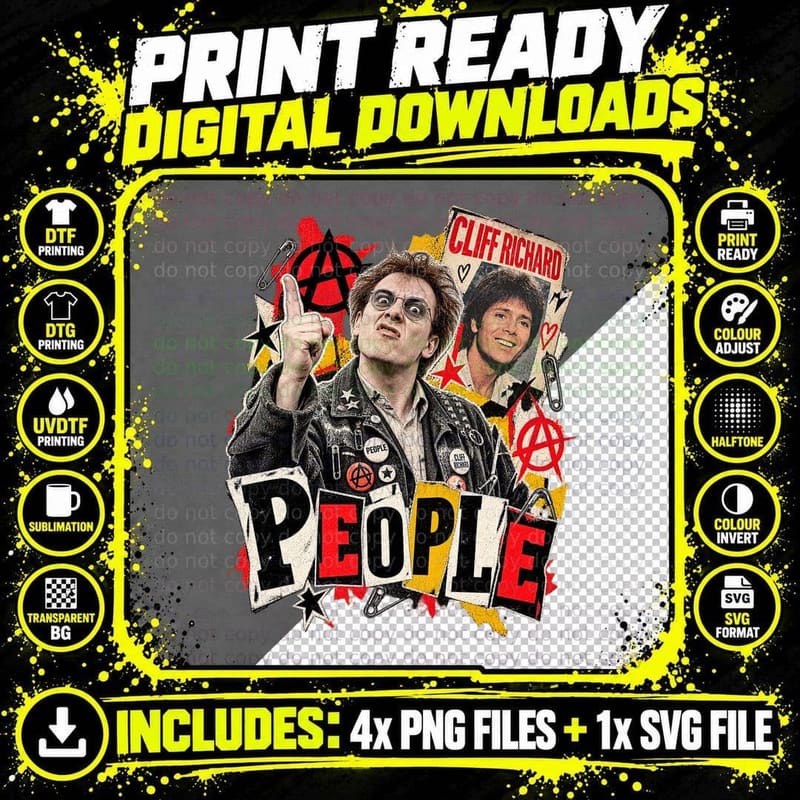 The Young Ones Rick People Vintage Punk Collage British Png SVG Digital Bundle