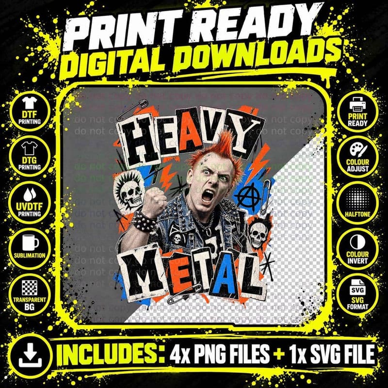 The Young Ones Vyvyan Heavy Metal Vintage Punk Collage Png SVG Digital Bundle