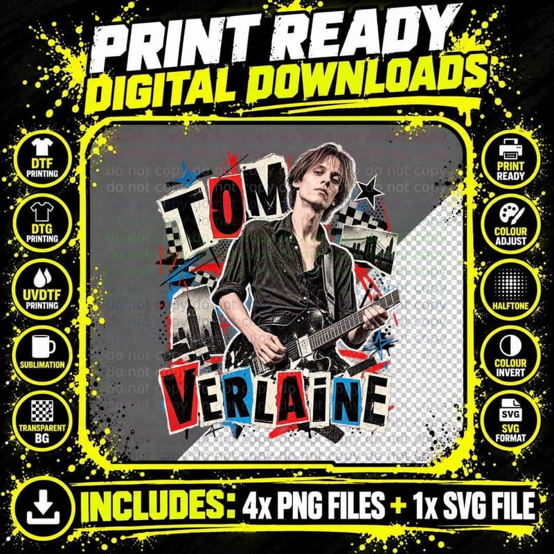 Tom Verlaine Television Marquee Moon Punk Zine Music Png SVG Digital Bundle