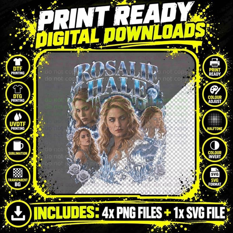 Rosalie Hale Ice Queen Twilight Gothic Retro Bootleg Png SVG Digital Bundle