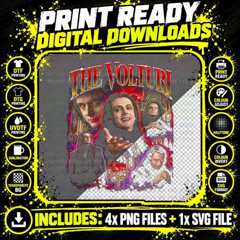 The Volturi Aro Twilight New Moon Gothic Retro Bootleg Png SVG Digital Bundle