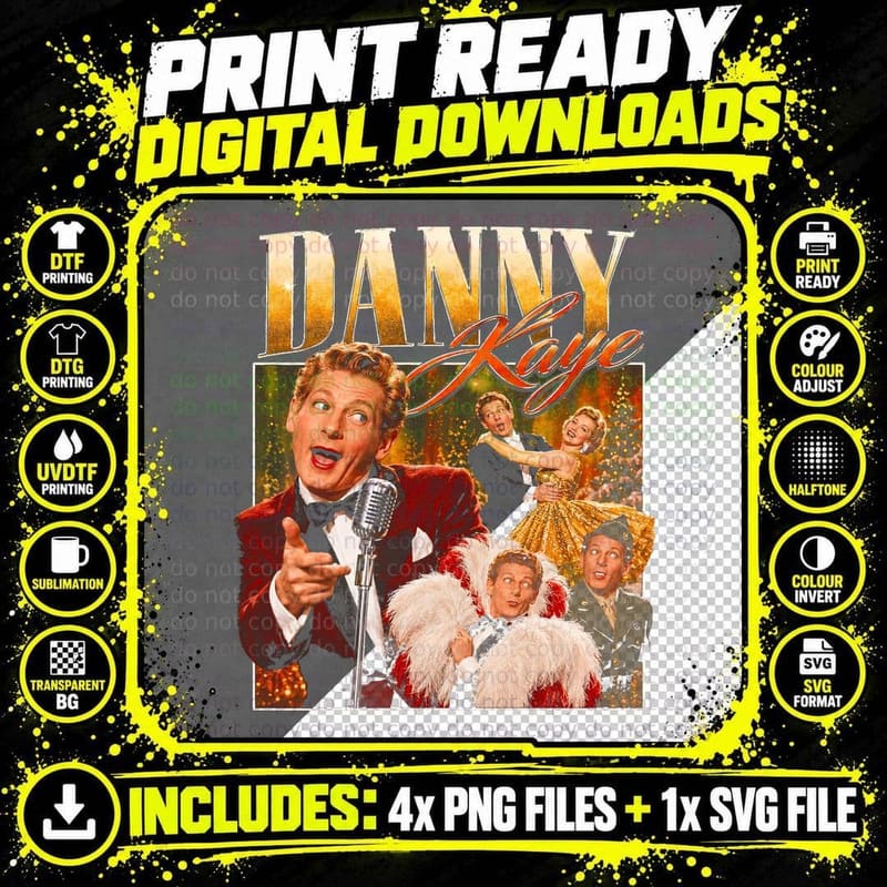 Danny Kaye White Christmas Vintage Musical Retro Bootleg Png SVG Digital Bundle