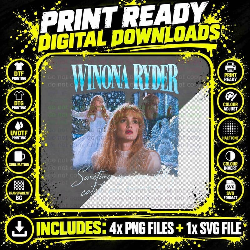 Edward Scissorhands Vintage Winona Ryder Kim Gothic Png SVG Digital Bundle
