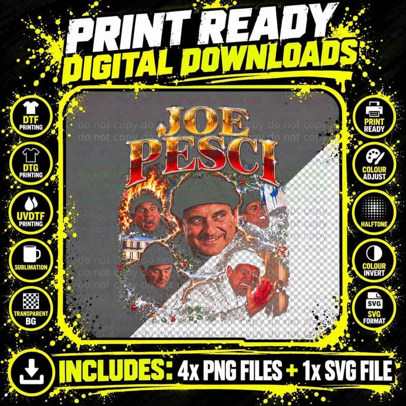 Home Alone Retro Collage Joe Pesci Harry Wet Bandits Png SVG Digital Bundle
