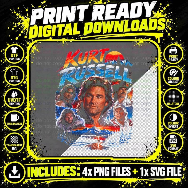 Kurt Russell Santa Christmas Chronicles Movie Retro Png SVG Digital Bundle