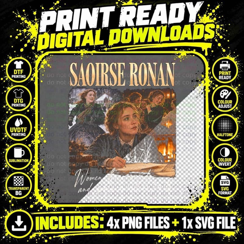 Little Women 2019 Vintage Saoirse Ronan Jo March Png SVG Digital Bundle